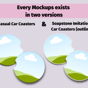 Car Coasters Mockups, Canva Template, Soapstone Coasters, Car Cup Coaster, Digital Mockup, Sublimation Mockup, Product Mockup, Coaster Frame - Image 2