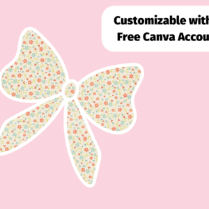 Bow Frame, Ribbon Canva Frame, Template, Png Custom Bow, Coquette, Hair Bow, Illustration Bundle, Editable