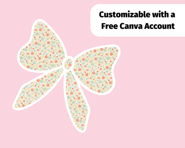 Bow Frame, Ribbon Canva Frame, Template, Png Custom Bow, Coquette, Hair Bow, Illustration Bundle, Editable