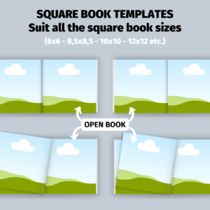 Square Book Mockup, Square Magazine Mockup, Square Coloring Book, Square Kids Book Mockup, KDP Mockup, Book Cover Square Book Canva Template