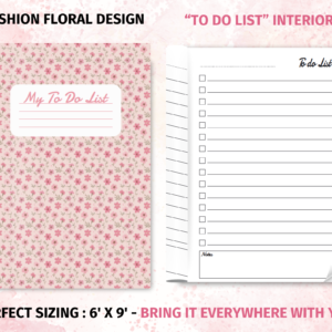 To Do List Notebook, Floral To Do List, Cute To Do List, Girly To Do List, School Checklist, Work Checklist, Journal Checklist, To Do List Planner, Floral Notebook, Cute Notebook, Girly Notebook, School Planner, Work Planner, Journal Planner, Checklist Notebook, Floral Checklist