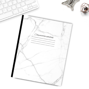 Marble Composition Notebook : Elegant White Marble Notebook: For School College Work Journaling Notes, College Ruled , 7.5 x 9.25, Elegant Marble Cover