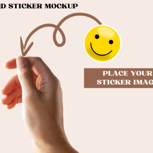 Sticker Hand Mockup Canva, Hand Sticker Mockup Template, Round Sticker Mockup, Custom Sticker Design, Decal Mockup, Realistic Display Preview
