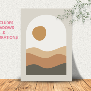 Poster Mockups Canva Template, Flyer Artwork Display Mockup, Light Wood Frame, Home Poster, Digital Poster, Horizontal Poster WallArt Prints