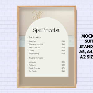 Poster Mockups Canva Template, Flyer Artwork Display Mockup, Light Wood Frame, Home Poster, Digital Poster, Horizontal Poster WallArt Prints