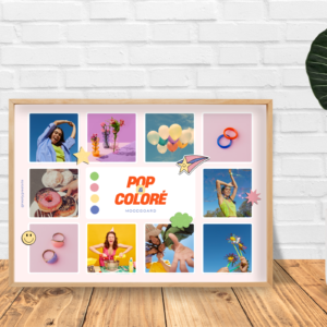 Poster Mockups Canva Template, Flyer Artwork Display Mockup, Light Wood Frame, Home Poster, Digital Poster, Horizontal Poster WallArt Prints