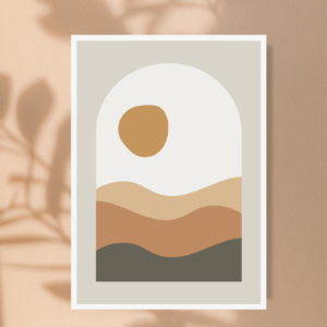 Poster Mockups Canva Template, Flyer Artwork Display Mockup, Light Wood Frame, Home Poster, Digital Poster, Horizontal Poster WallArt Prints