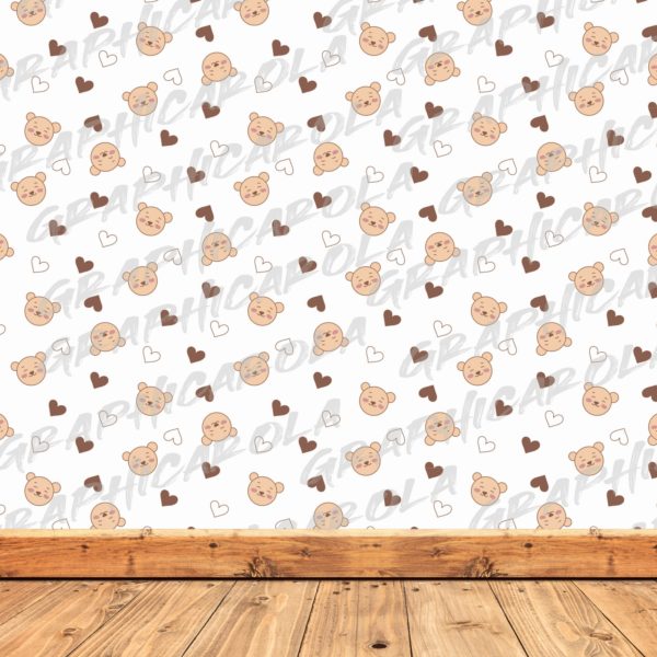 teddy pattern, teddy bear, heart pattern, cute design, baby shower, nursery decor, baby gift, cozy aesthetic, wrapping paper, fabric design, baby-themed pattern, adorable print, newborn celebration, scrapbook paper, kids clothing, soft and warm, handmade crafts, DIY projects, stationery design, love and cuddles