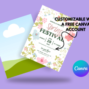 Flyer Mockup US Letter, Canva Template, Bifold Flyer, Leaflet Mock up, Digital Flyer, Brochure, Print Branding Mockup Flyer Page Fold Mockup - Image 2