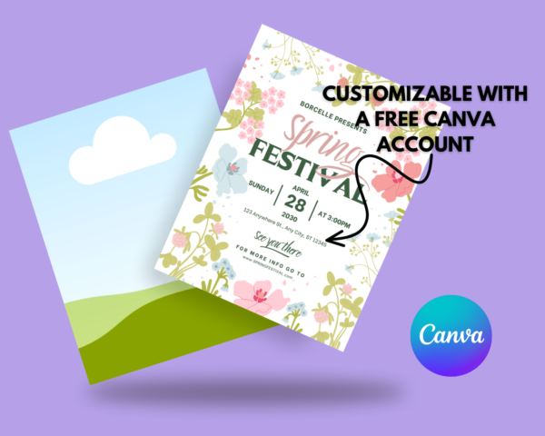Flyer Mockup US Letter, Canva Template, Bifold Flyer, Leaflet Mock up, Digital Flyer, Brochure, Print Branding Mockup Flyer Page Fold Mockup - Image 2