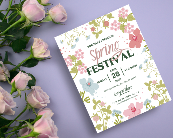 Flyer Mockup US Letter, Canva Template, Bifold Flyer, Leaflet Mock up, Digital Flyer, Brochure, Print Branding Mockup Flyer Page Fold Mockup - Image 9