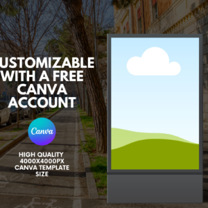 Billboard Mockup Canva Template, Advertising Mockup, Branding Mockup, Digital Billboard, Outdoor Poster Outdoor Billboard Urban Sign Signage