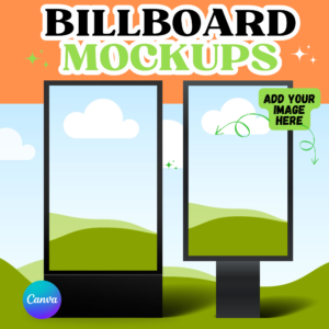Billboard Mockup Canva Template, Advertising Mockup, Branding Mockup, Digital Billboard, Outdoor Poster Outdoor Billboard Urban Sign Signage
