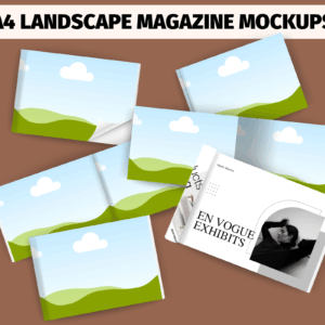 Landscape Brochure Magazine Mockup, Canva Template, A4 Landscape Mock up, Print Mockup, Brochure Display Design, Product Catalogue Mockup - Image 2