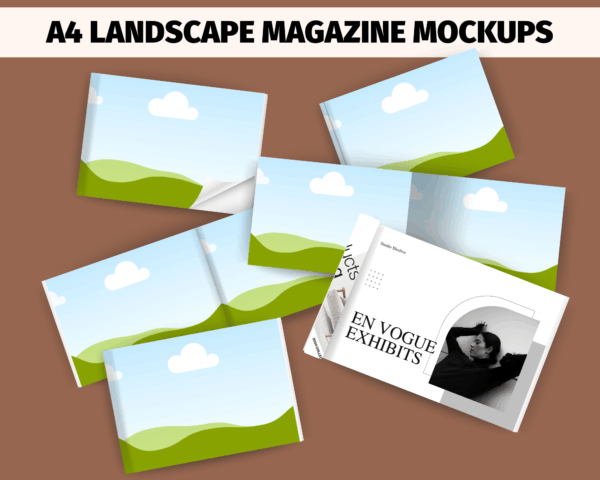 Landscape Brochure Magazine Mockup, Canva Template, A4 Landscape Mock up, Print Mockup, Brochure Display Design, Product Catalogue Mockup - Image 2
