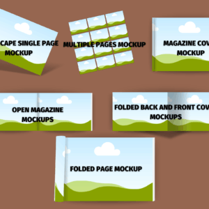 Landscape Brochure Magazine Mockup, Canva Template, A4 Landscape Mock up, Print Mockup, Brochure Display Design, Product Catalogue Mockup