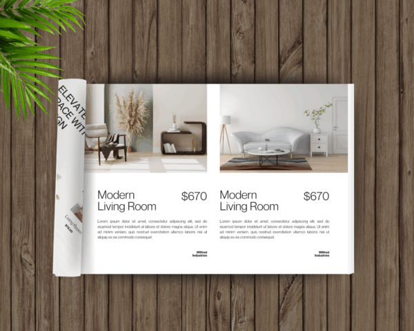 Landscape Brochure Magazine Mockup, Canva Template, A4 Landscape Mock up, Print Mockup, Brochure Display Design, Product Catalogue Mockup