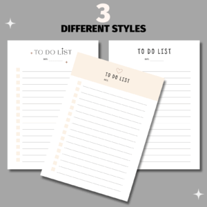 Printable To Do Lists Templates, A4 size, PNG, PDF format, Digital To Do List, Instant Download