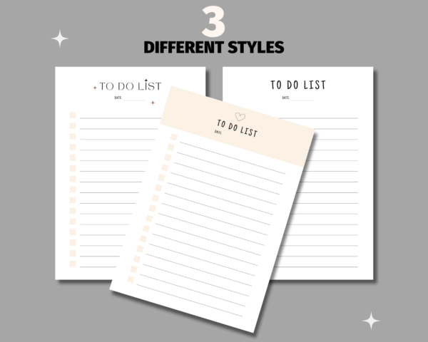 Printable To Do Lists Templates, A4 size, PNG, PDF format, Digital To Do List, Instant Download