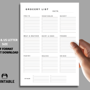 Grocery List, Grocery Shopping List, Grocery Items Products List, Weekly Grocery List, Menu Shopping List, Printable, US Letter, A4, A5, PDF Template, printable grocery shopping list, grocery list PDF, grocery checklist printable, printable shopping list template, editable grocery list, fillable grocery list PDF, weekly grocery list printable, categorized grocery list, meal planning grocery list, grocery list for printing, simple grocery list template, free grocery list PDF, digital grocery checklist, grocery list planner, downloadable shopping list, organized grocery list printable, grocery shopping planner, grocery list with categories printable, minimalist grocery list template, grocery list for meal prep