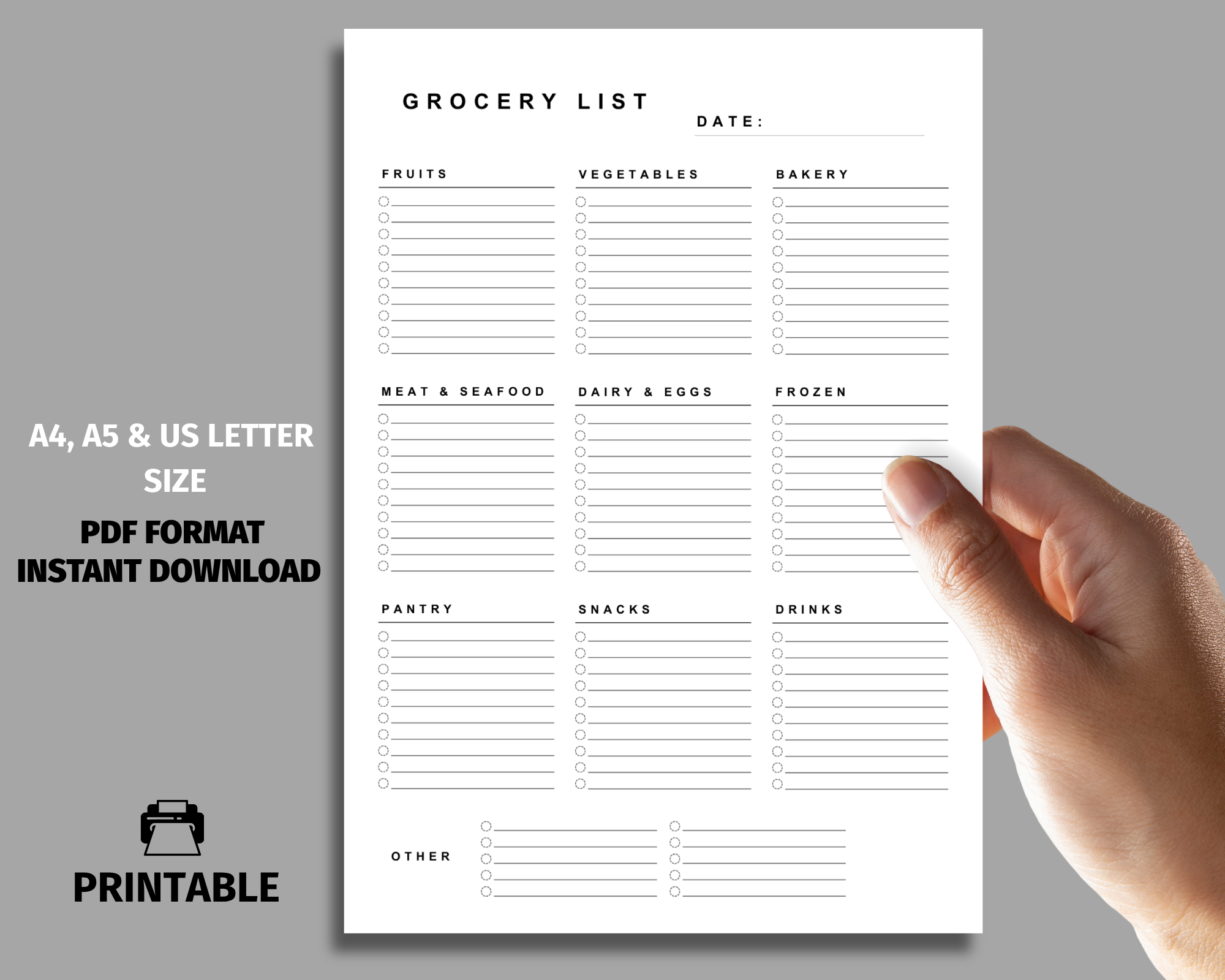 Grocery List, Grocery Shopping List, Grocery Items Products List, Weekly Grocery List, Menu Shopping List, Printable, US Letter, A4, A5, PDF Template, printable grocery shopping list, grocery list PDF, grocery checklist printable, printable shopping list template, editable grocery list, fillable grocery list PDF, weekly grocery list printable, categorized grocery list, meal planning grocery list, grocery list for printing, simple grocery list template, free grocery list PDF, digital grocery checklist, grocery list planner, downloadable shopping list, organized grocery list printable, grocery shopping planner, grocery list with categories printable, minimalist grocery list template, grocery list for meal prep