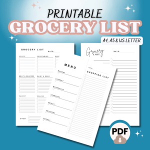 Grocery List, Grocery Shopping List, Grocery Items Products List, Weekly Grocery List, Menu Shopping List, Printable, US Letter, A4, A5, PDF Template, printable grocery shopping list, grocery list PDF, grocery checklist printable, printable shopping list template, editable grocery list, fillable grocery list PDF, weekly grocery list printable, categorized grocery list, meal planning grocery list, grocery list for printing, simple grocery list template, free grocery list PDF, digital grocery checklist, grocery list planner, downloadable shopping list, organized grocery list printable, grocery shopping planner, grocery list with categories printable, minimalist grocery list template, grocery list for meal prep